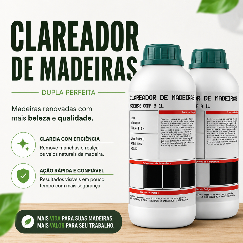 Clareador De Madeira Montana A+B Clarear Madeira Remove Manchas Clareador Móveis de Madeira