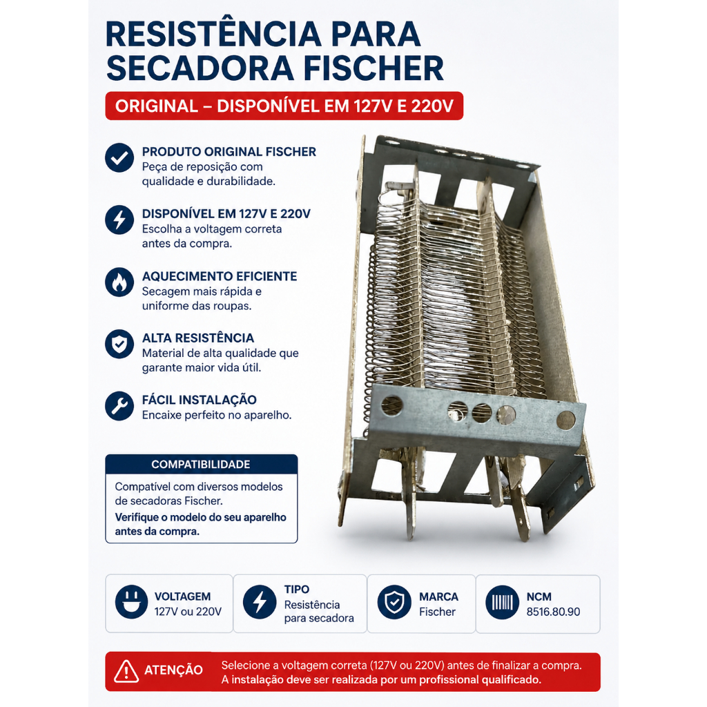FISCHER RESISTENCIA SECADORA  220V/ 127v 1100 W - 7014