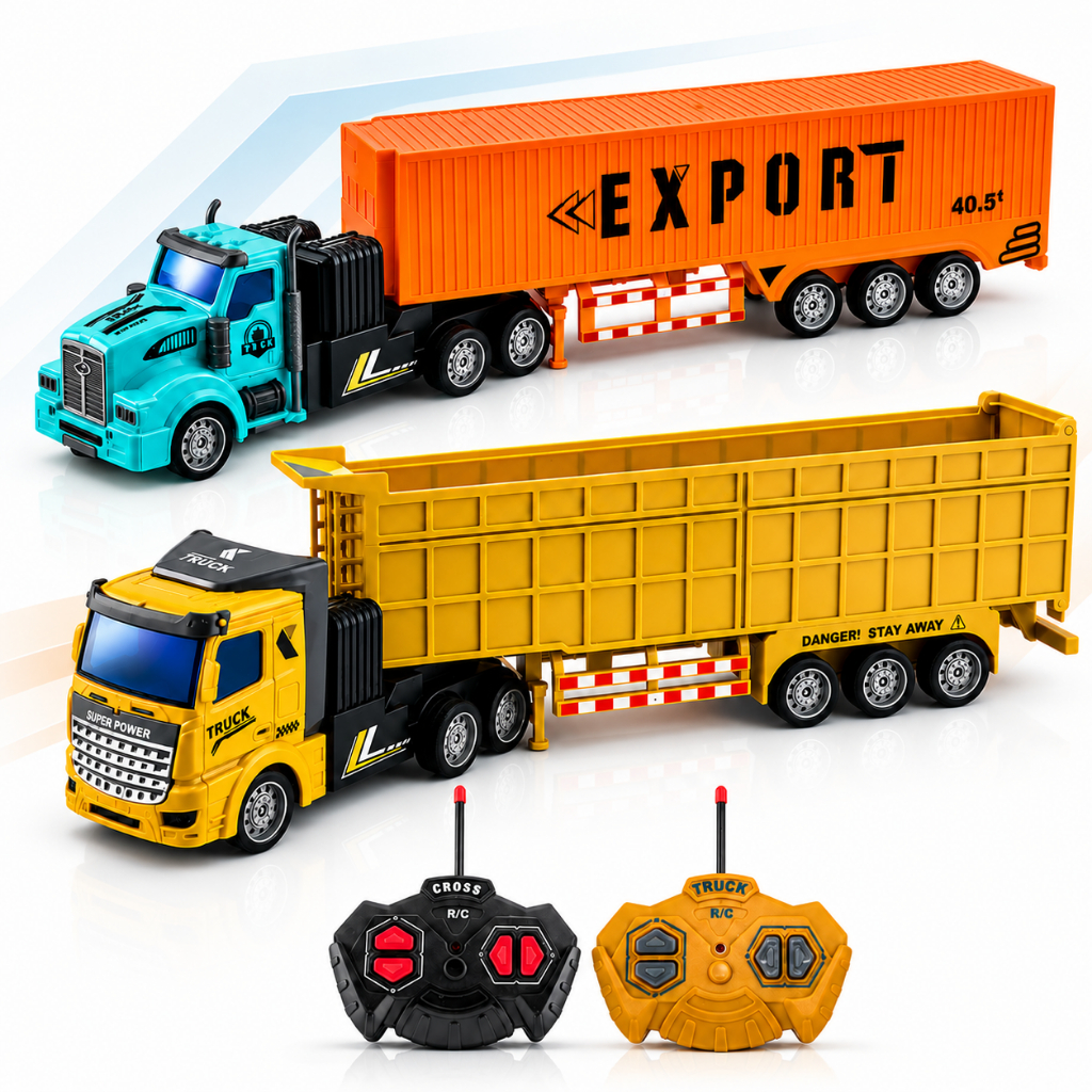Caminhão Carreta Controle Remoto Grande Bateria Recarregável Infantil Baú Truck