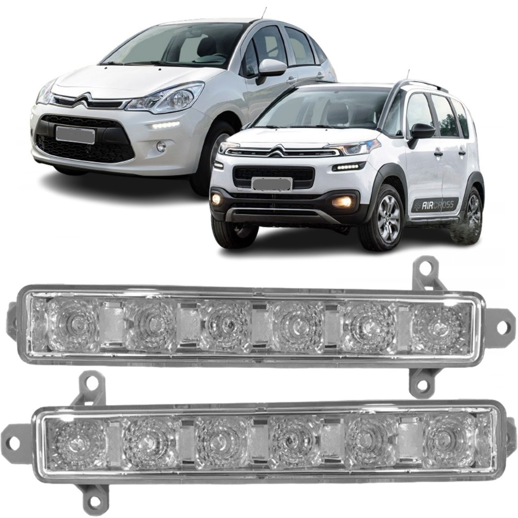 Par Farol Dianteiro Daylight Citroen C3 2013 Até 2020 Aircross 2017 Até 2021