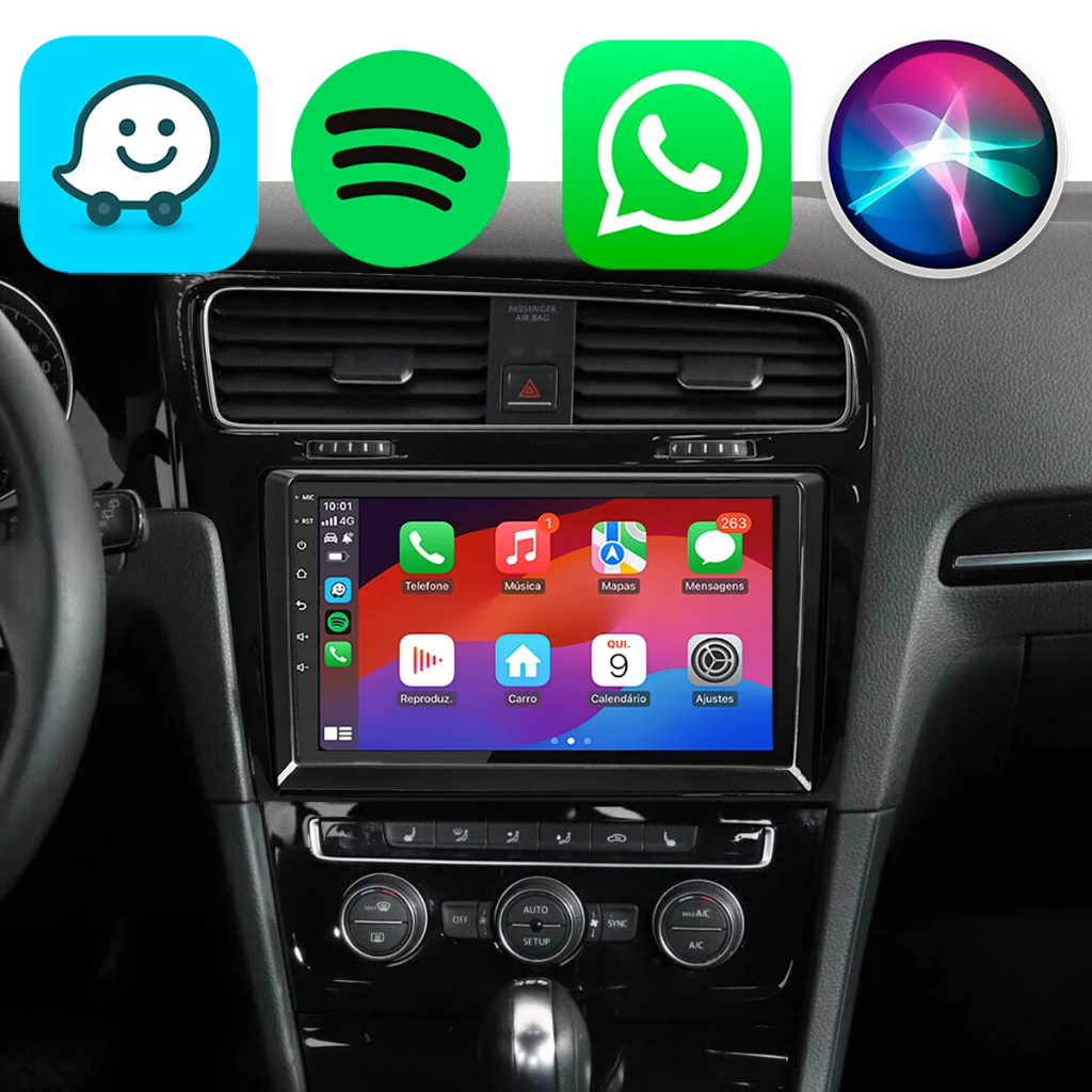 Multimídia Golf 2013 Tela 9 Polegadas Android GPS WiFi Bluetooth Completa