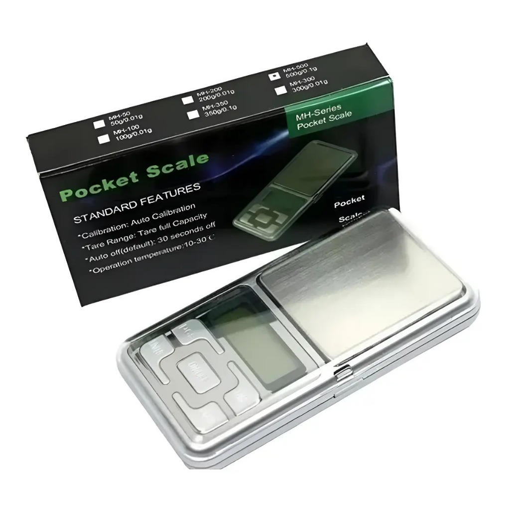 Balança Digital Portátil de Alta Precisão - 0.1g/500g, Design Compacto, Visor LCD