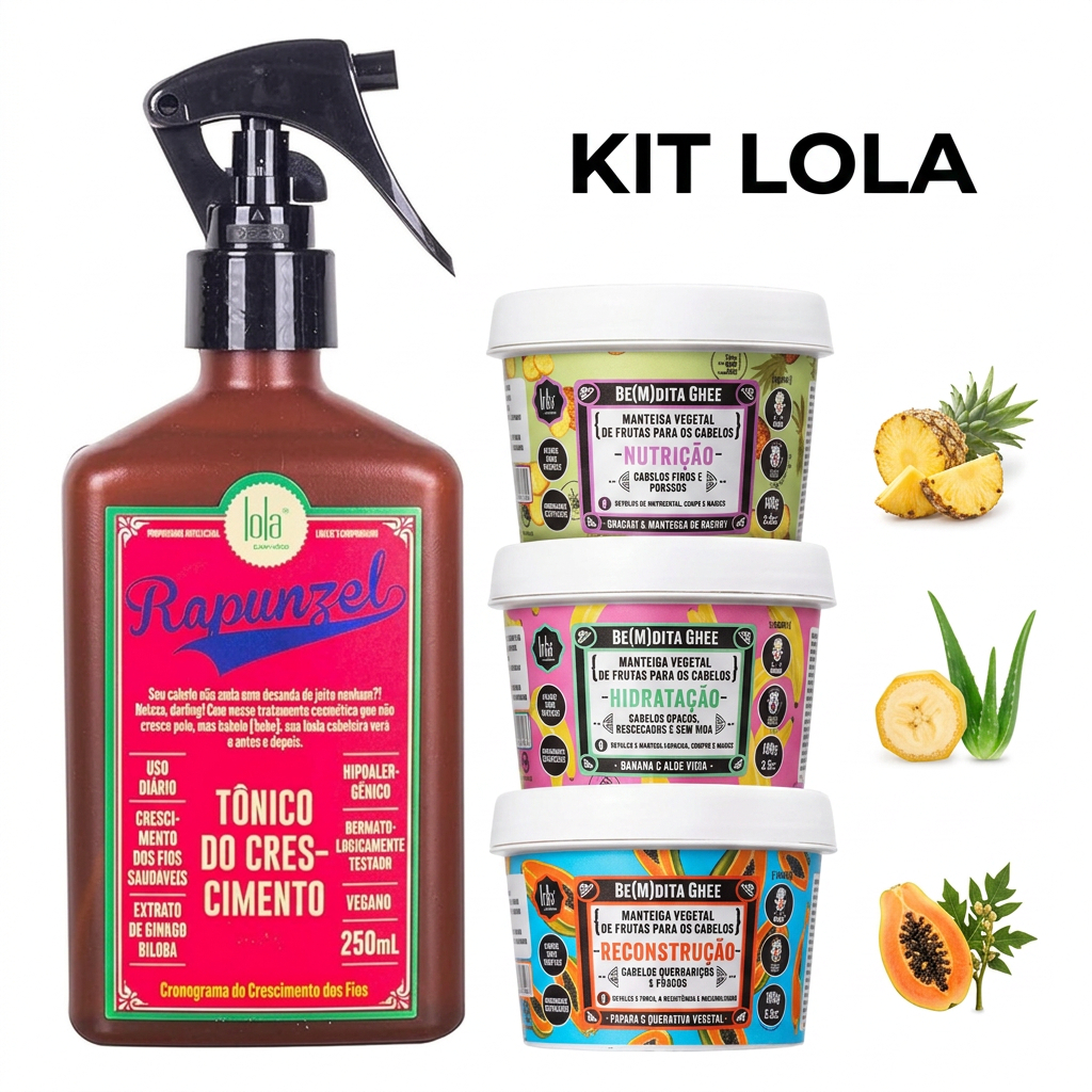 Lola Kit Bemdita Ghee 3 Itens + Tonico Rapunzel de Crescimento FULL · foto 2