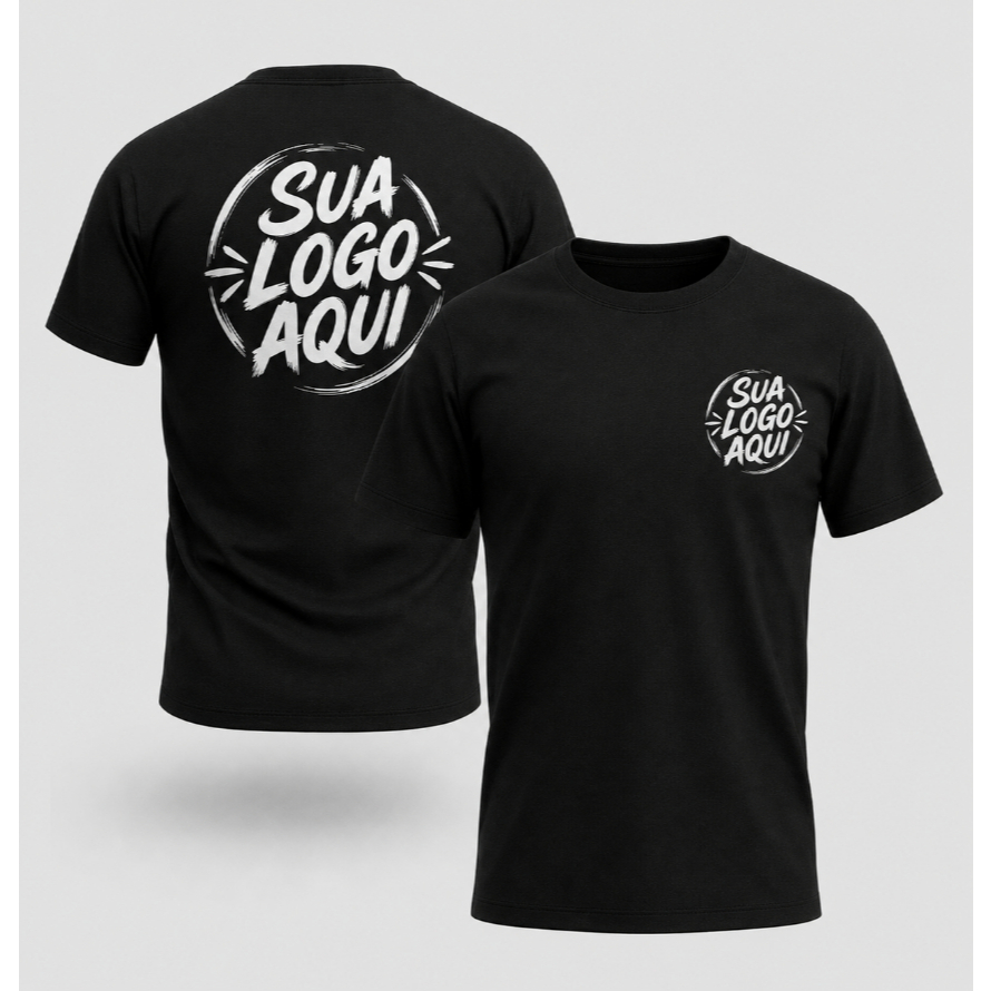 Camiseta Personalizada Basica Estampada Uniforme Empresa 100% Algodão Logo