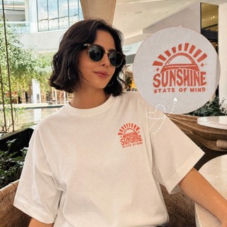 Camisa Camiseta T-Shirt "Sunshine State of Mind" Estilo Retrô Vintage 100% Algodão Premium
