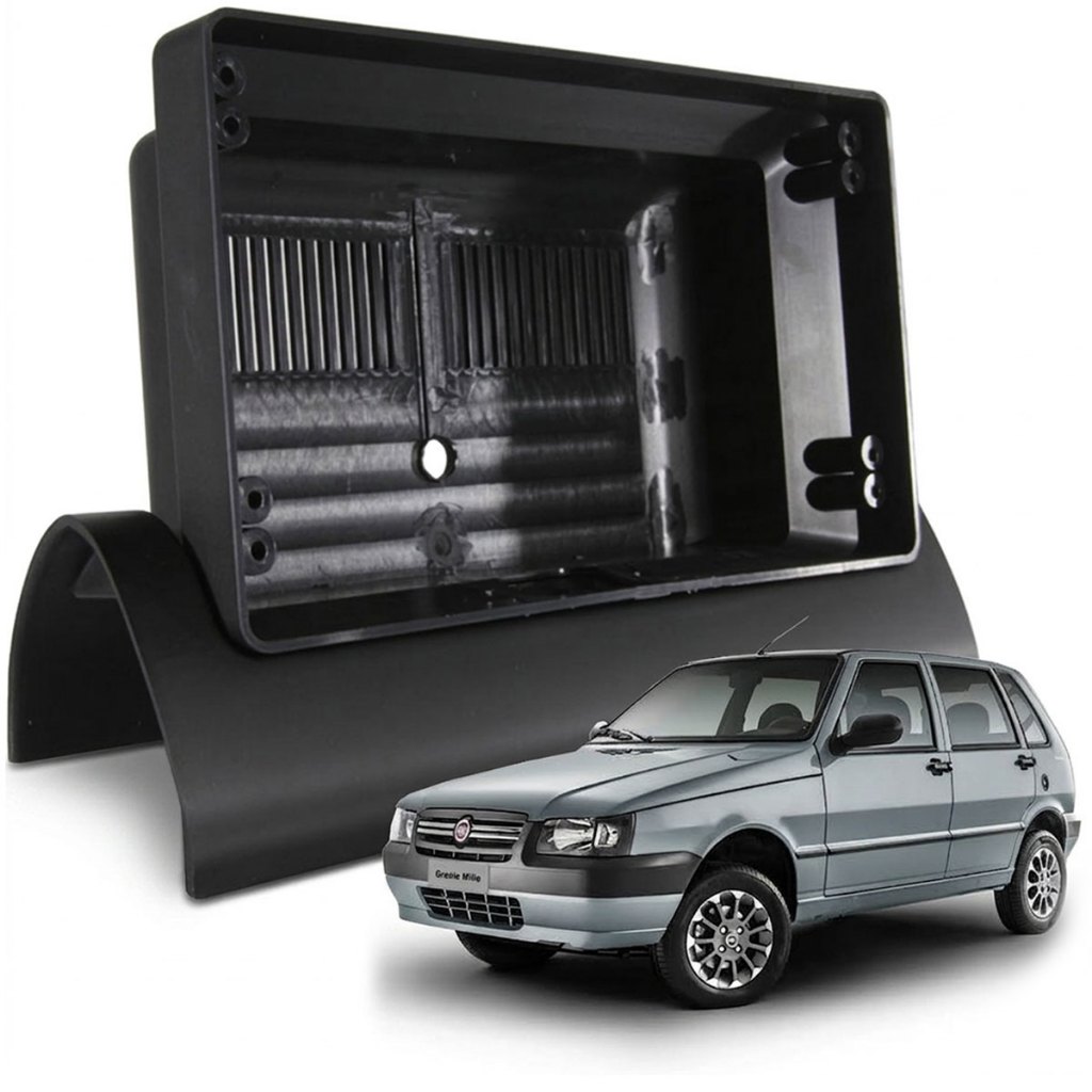 Moldura Painel 2 Din 9 E 10 Polegadas Fiat Uno Fiorino Elba Prêmio Preto