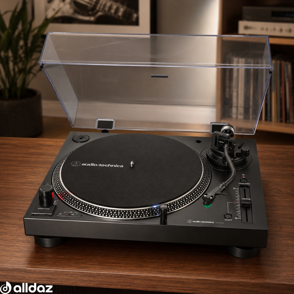 Toca Disco Audio-Technica AT-LP120XBT-USB-BK Bluetooth USB Preto Profissional