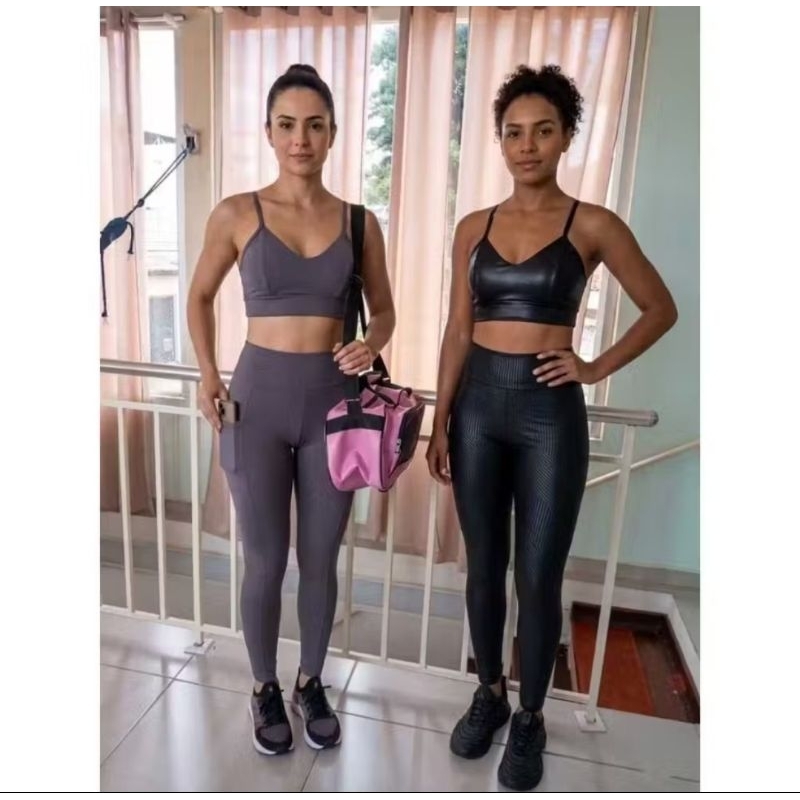 Calça Legging Fitness Cintura alta Modeladora - Conforto e Estilo Zero transparência com bolso Academia Yoga Fitness