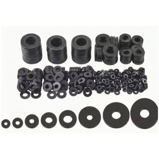 Kit 5 Arruelas de Nylon Pretas Tamanhos M2 a M10 - Escolha o Tamanho