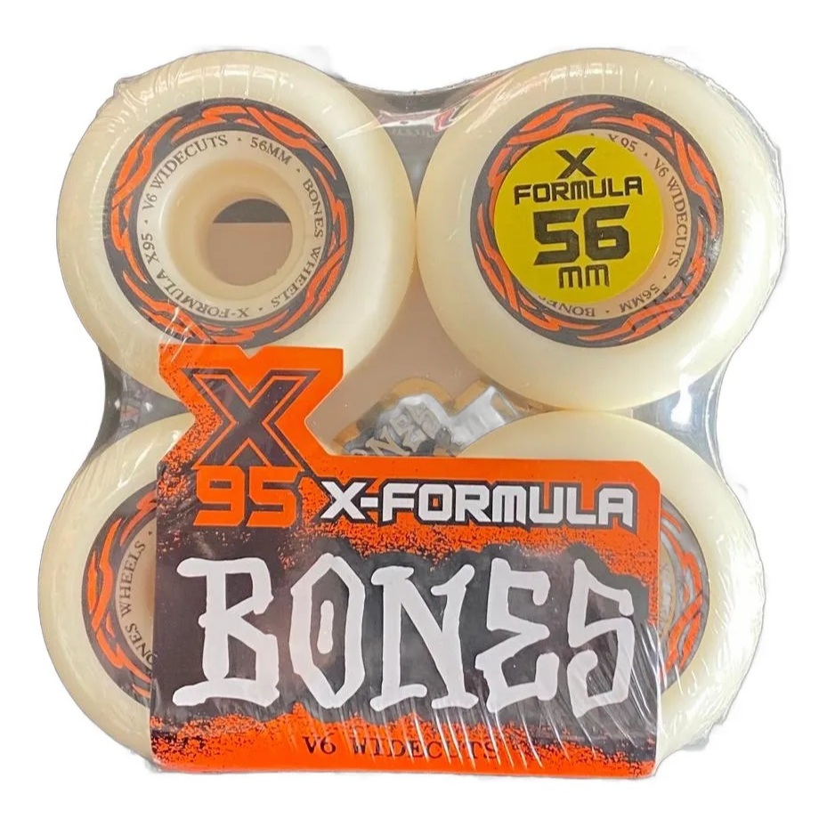 Roda Bones X-Formula 56mm 95a V6 Widecuts Skate - Skateboard