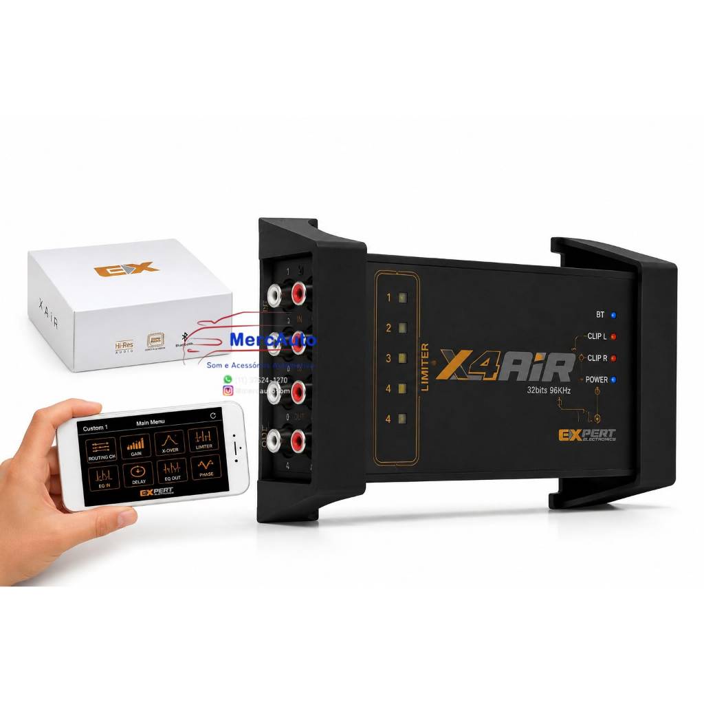 Processador de Audio Expert X6 Air Connect Bluetooth Aplicativo Celular Som Automotivo