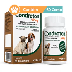 Condroton 500mg Vetnil Suplemento Cães 60 Comprimidos