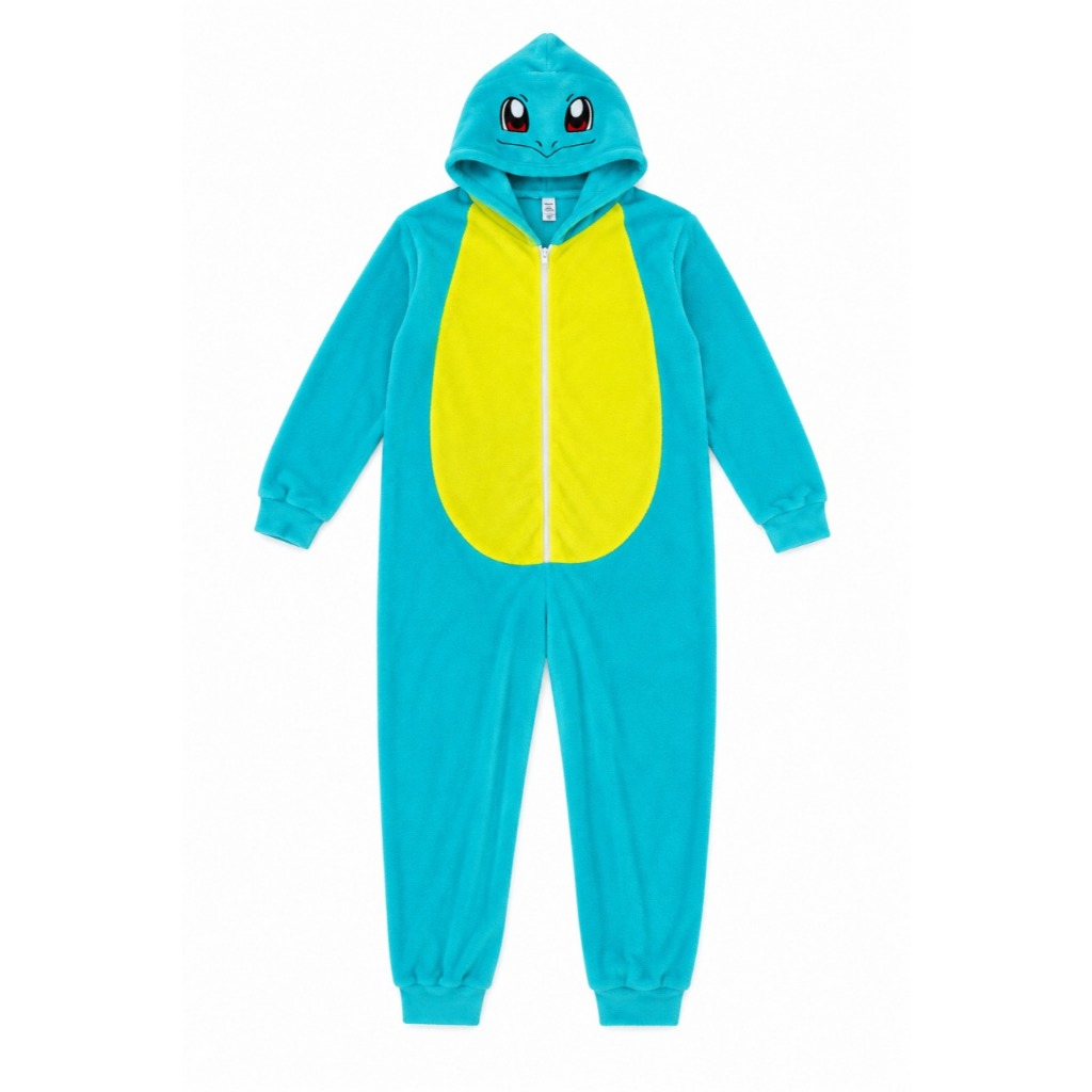 Pijama Kigurumi Squirtle Pokémon Plush Quentinho Adulto Tartaruga Ash Ketchum