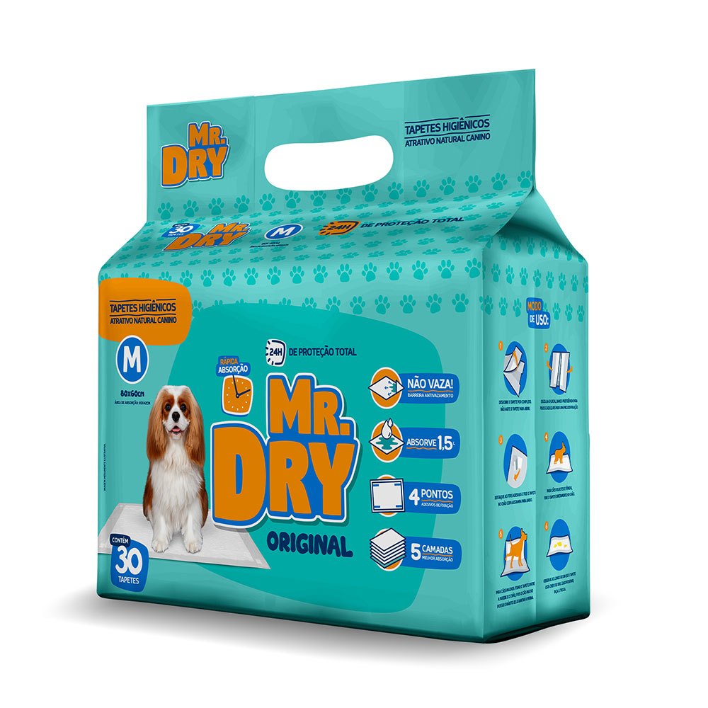 Tapete Higiênico Mr Dry 80x60cm 30 Unidades · foto 2