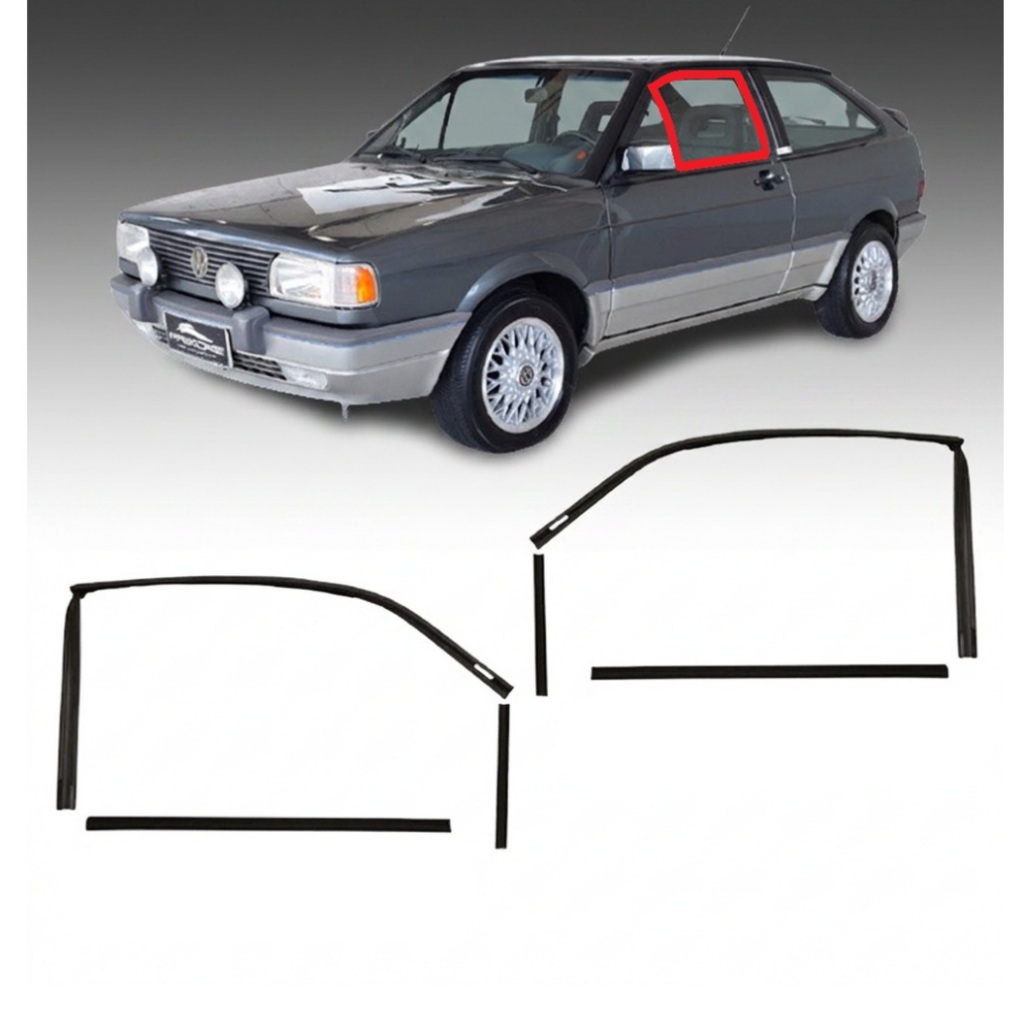 Kit Borrachas Canaletas Gol Parati 1988 até 1994 Completo Premium