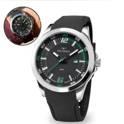 Relógio Technos Masculino De Pulso Racer Analógico Esportivo Casual Preto Com Pulseira Em Silicone Prova Dágua Original