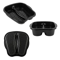 Bacia Escalda Pés Com Massageador Spa Pedicure Limpeza Preto