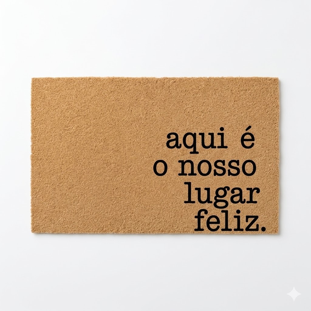 Tapete Capacho de Entrada Estampa Feliz Antiderrapante Diversos Tamanhos e Modelos