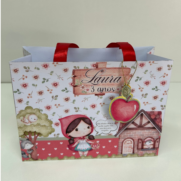 Sacolinha Personalizada Chapeuzinho Vermelho- G - Lembrancinhas de aniversário-Lembrancinha de festa