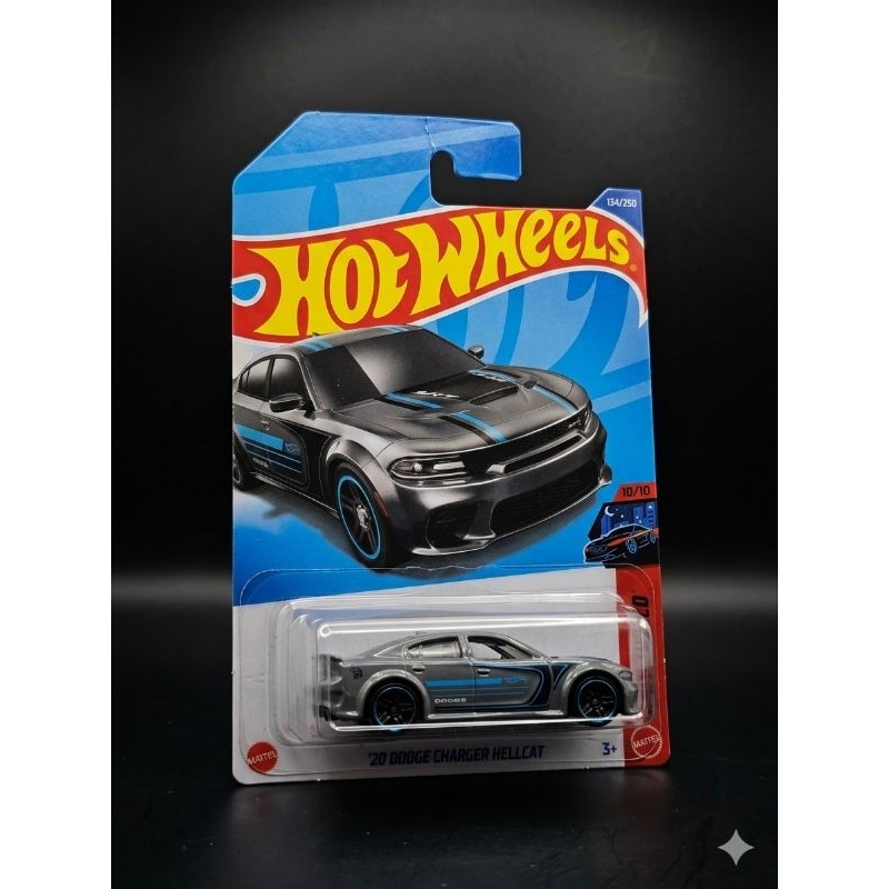 Hot Wheels '20 Dodge Charger Hellcat Cinza Miniatura Colecionável Original Mattel Muscle Car