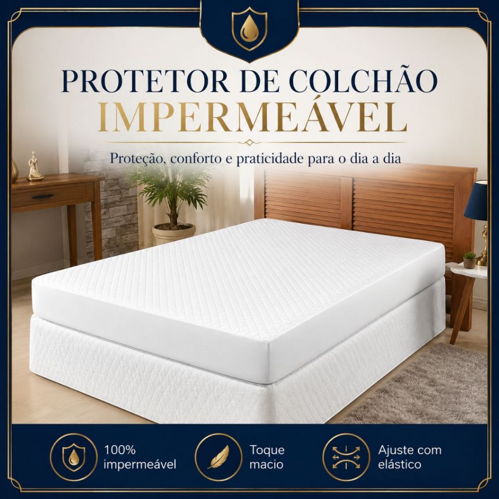 Protetor De Colchão Impermeável Protetor Para Colchão Solteiro, Casal, Queen, King Macio e Confortável