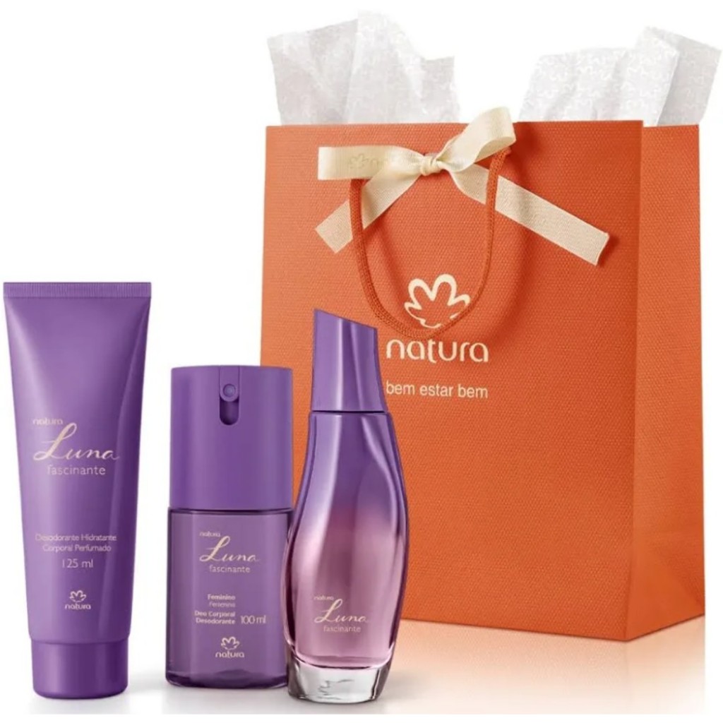 Kit Presente Luna Fascinante feminino Natura - Colonia + Hidratante + Desodorante Corporal
