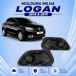 Moldura Milha Logan 2014 2015 2016 2017 2018 2019 Sem Furo
