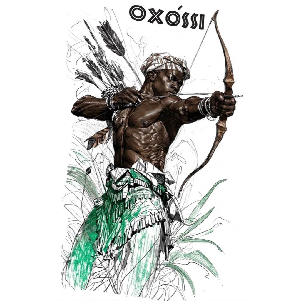 saquinho de guias e fios umbanda e candomblé orixá Oxóssi