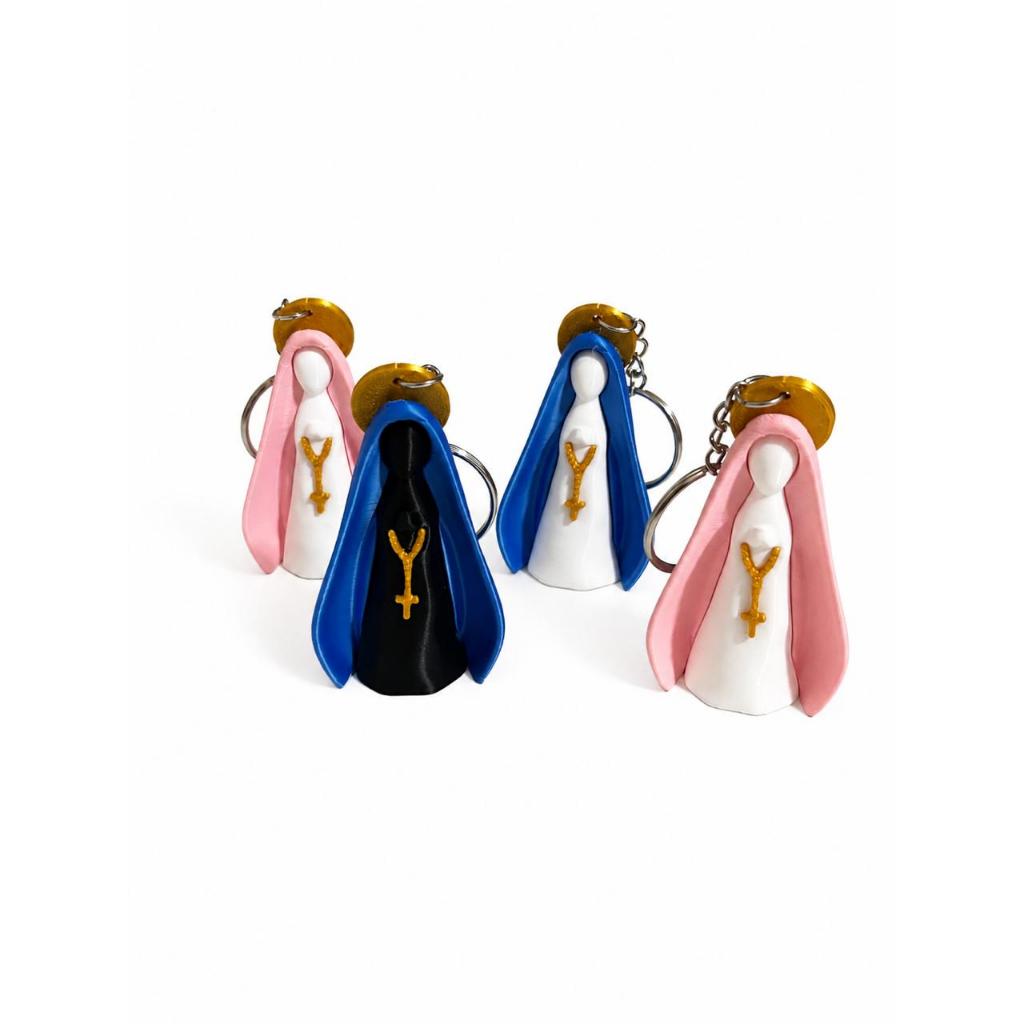 Chaveiro Nossa Senhora Aparecida 3D Religioso Fé Proteção Católico Lembrancinha Personalizada Resistente