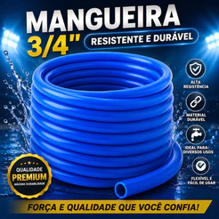 Mangueira Jardim Reforçada 3/4 Reforçada para Alto Fluxo Siliconada Flexível