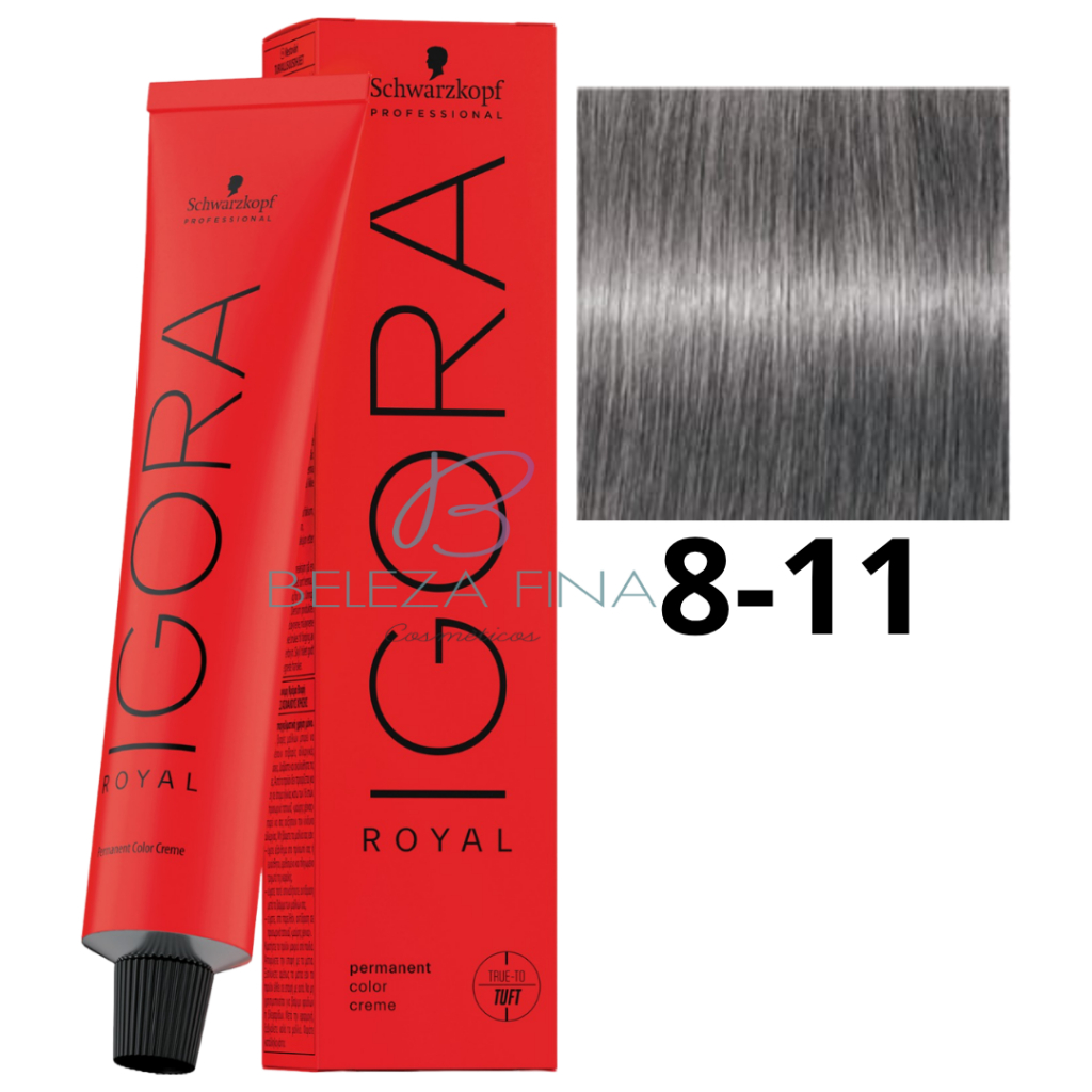 Coloração Schwarzkopf Igora Royal Tintura 8-11 60g LOURO CLARO CINZA EXTRA