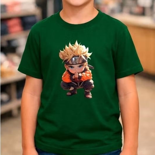 Camiseta infantil menino com estampa do Naruto mangá 100% algodão casual e confortável camisa alegre cores variadas