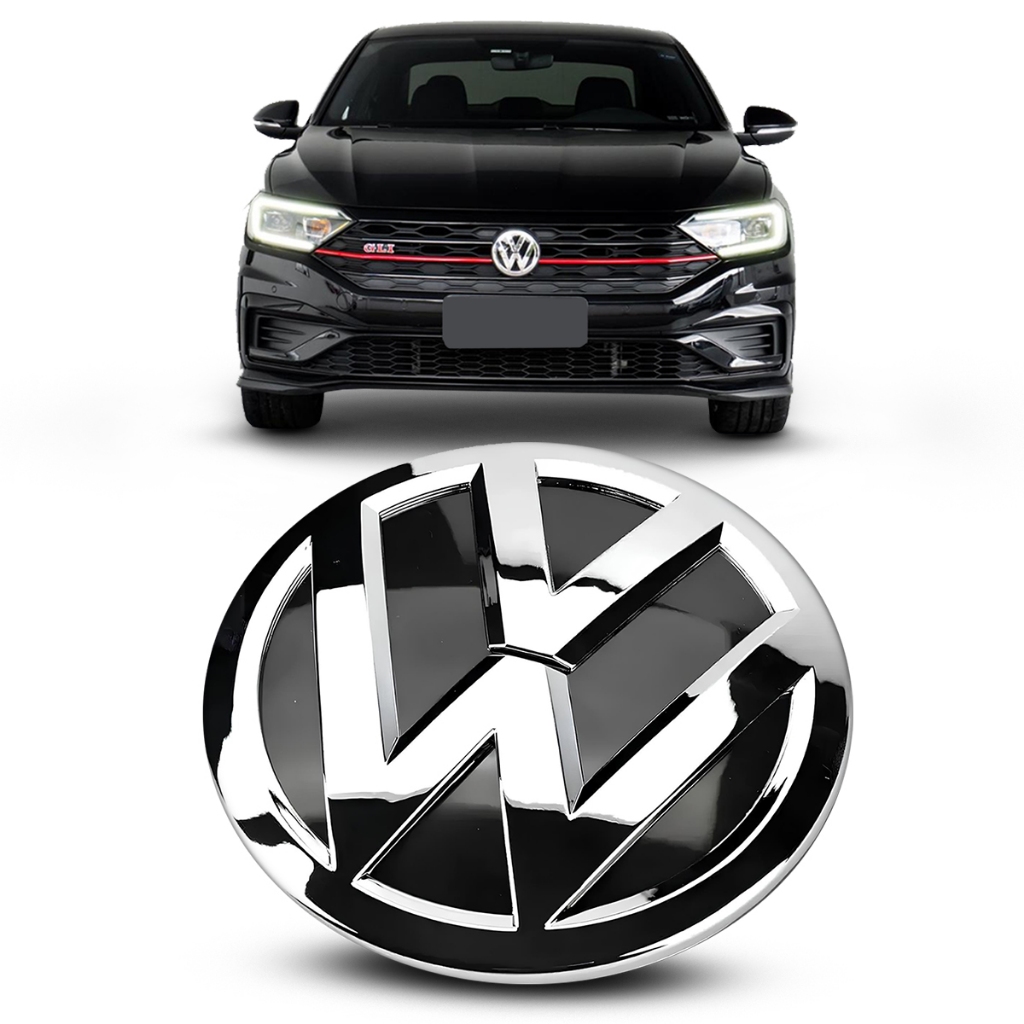 Emblema Grade Frontal T-cross Jetta Golf 2019 a 2021 Cromado Sem ACC