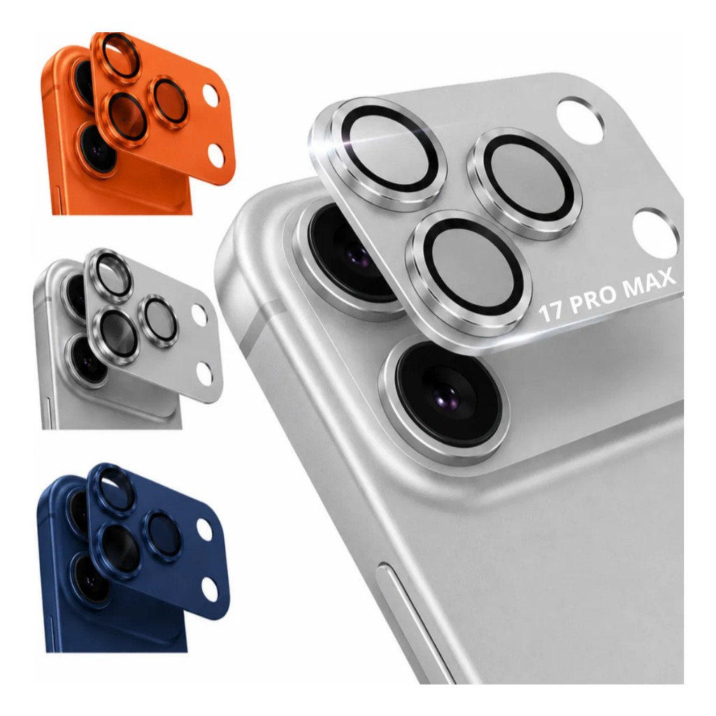Película Alumínio Vidro glass Para Lente Câmera Traseira Compatível Iphone 17 Pro Pro Max Proteção De Lentes