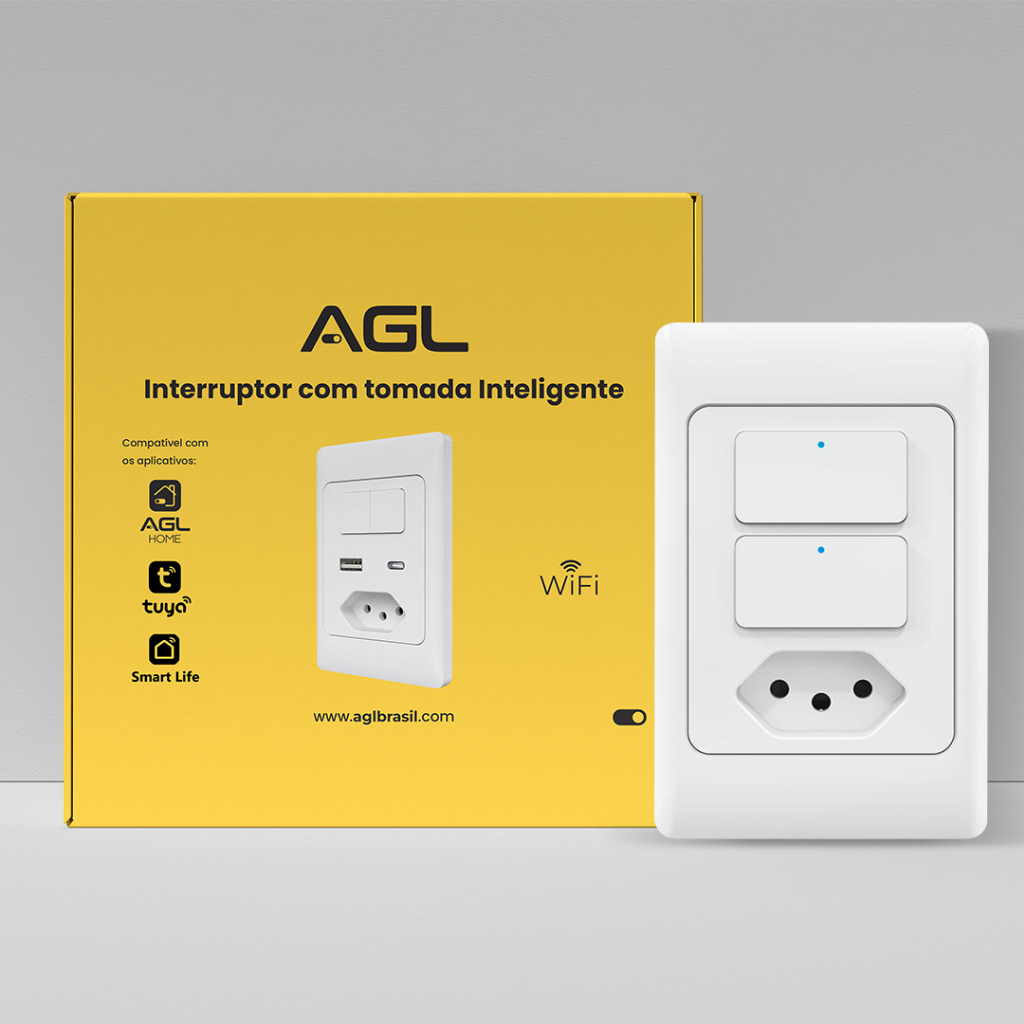Interruptor inteligente Casa com Tomada Alexa Google Agl