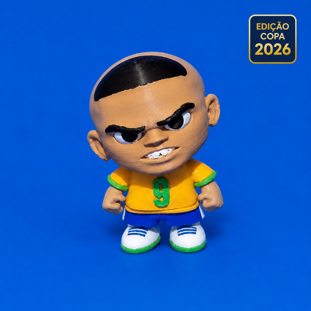 Miniatura Ronaldo Fenômeno Seleção Brasileira Boneco Colecionável Futebol Presente Copa 2026 ⭐