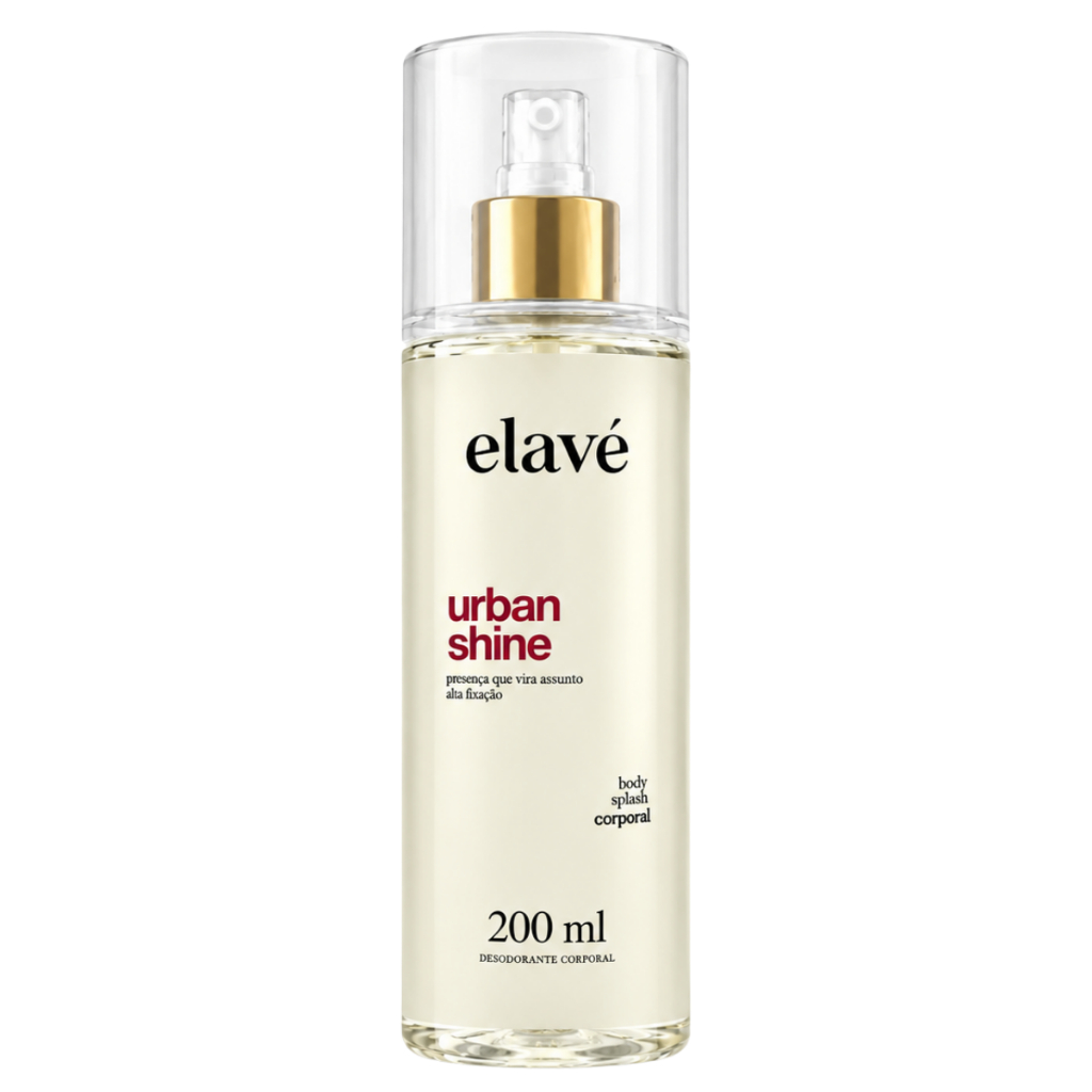 Body Splash Elavé Urban Shine Desodorante Colônia Corporal 200ml — Inspirado 212 Vip Rosé Feminino