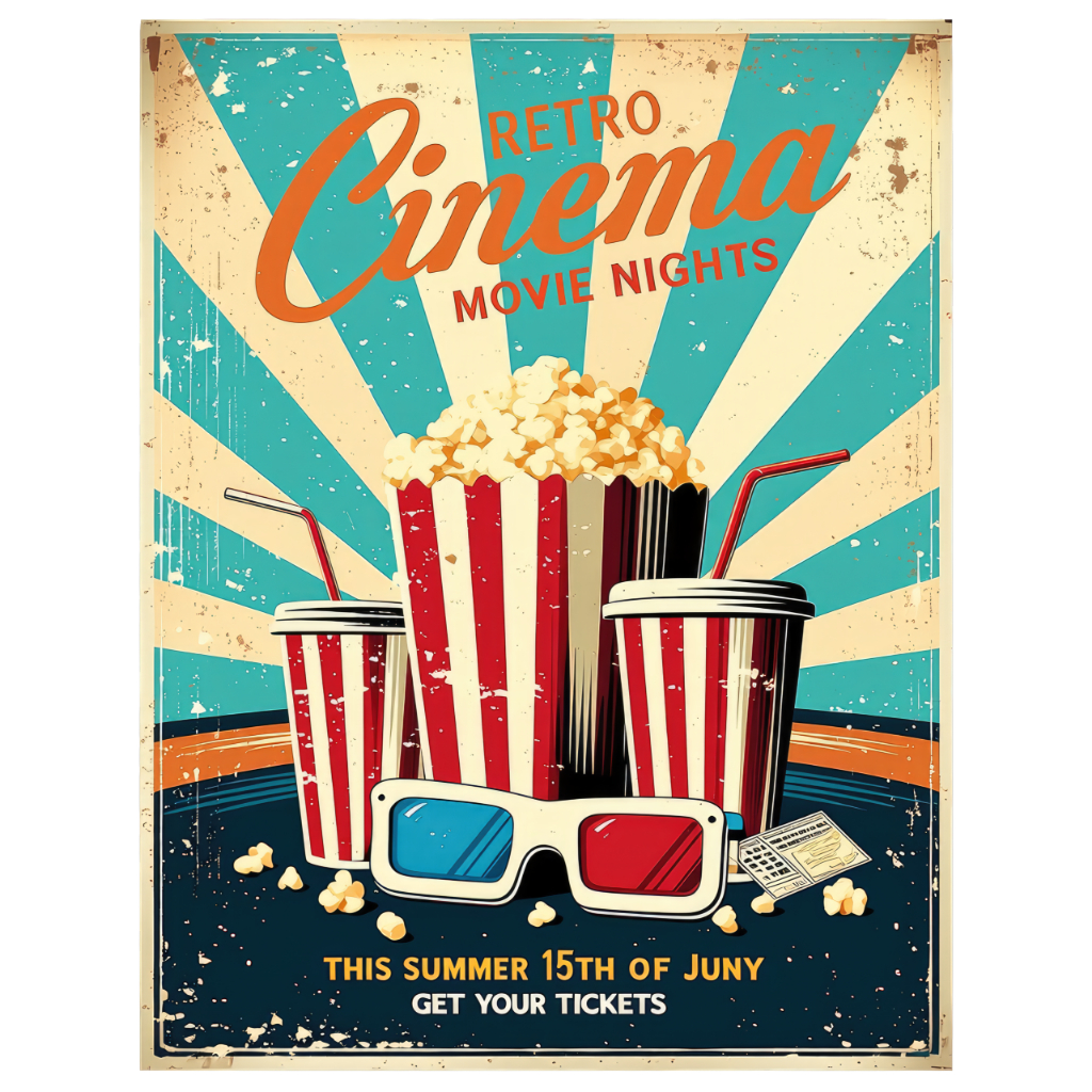 Quadro Decorativo Vintage Pipoca Sala TV Cinema Home Theater Quarto Amizade Fabricação Própria