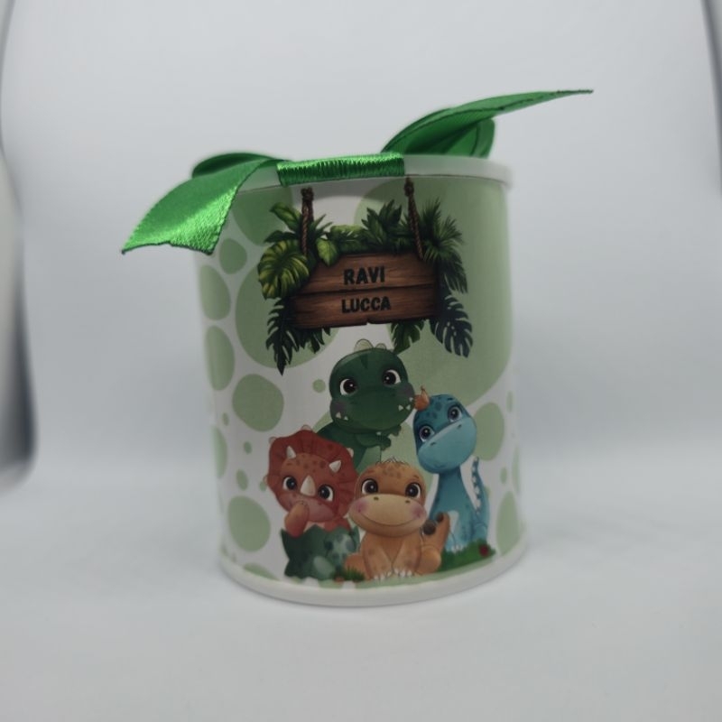 Tubolata Personalizada Dino baby- Lembrancinha com Nome | Chá de Bebê, Aniversário e Mesversário