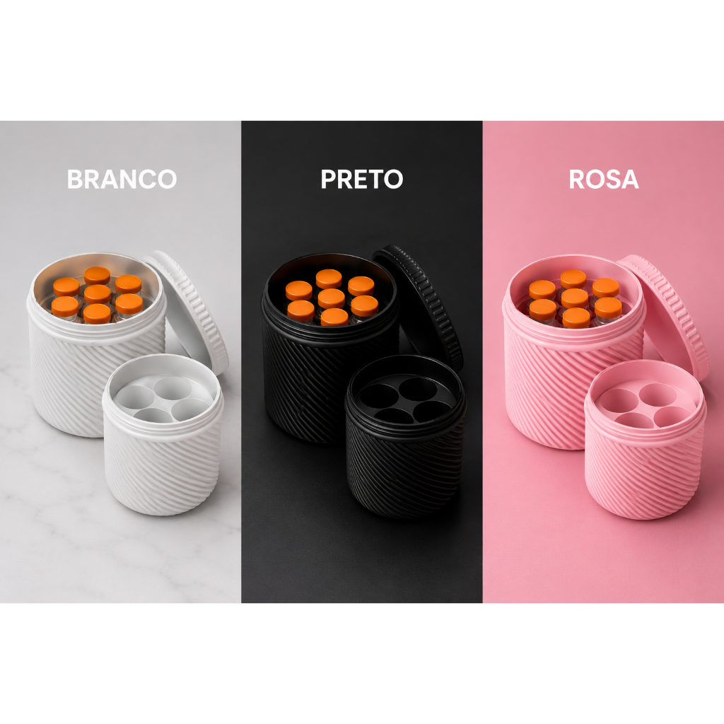 Caixa Porta Ampola 3ml a 5ml Case Organizadora Porta Frascos Ampolas Para Vacinas e Injeções - 4 ou 7 ampolas