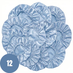 Kit 12 Toucas de Cetim Antifrizz Azul