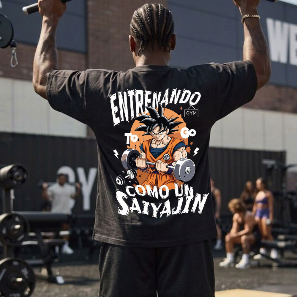 Camisa Masculina Grande Confortavel Para Academia Musculação Camiseta Estampada Moda Anime 100% Algodão