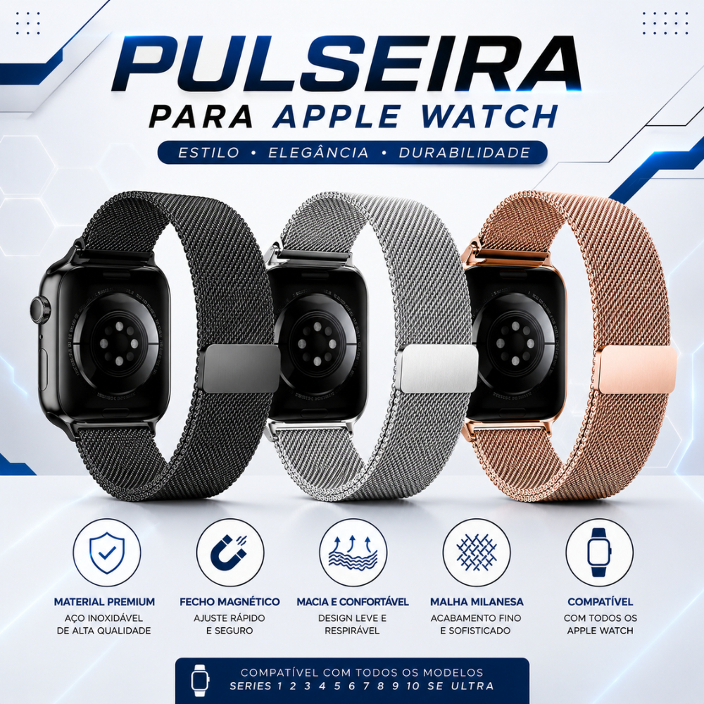Pulseira de Metal Para Smartwatch Apple Watch