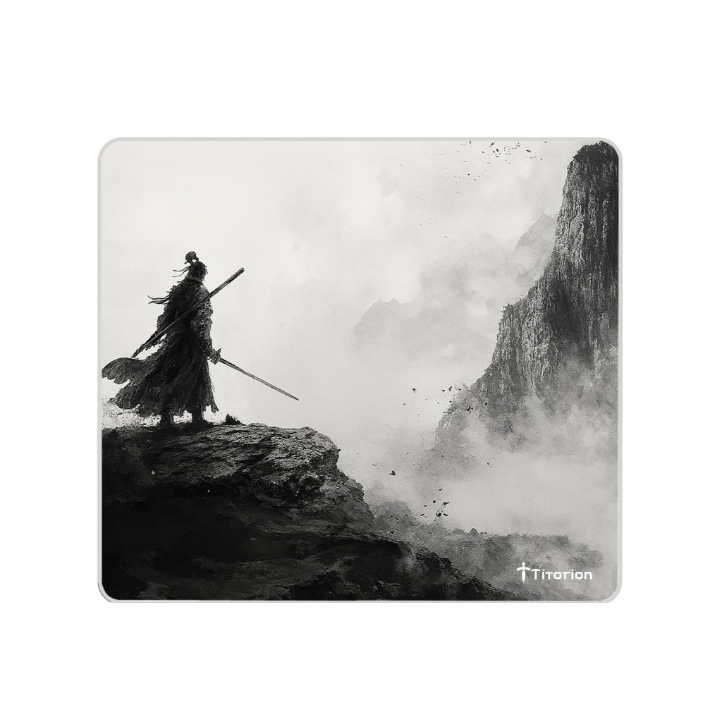 Mouse Pad Gamer Poron Control Rigel 49x42 Profissional Premium Preto Vermelho Samurai - Titorion