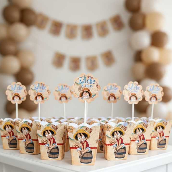 Centro de mesa cachepô personalizado| One piece | decoração festa mesa de convidados| lembrancinhas