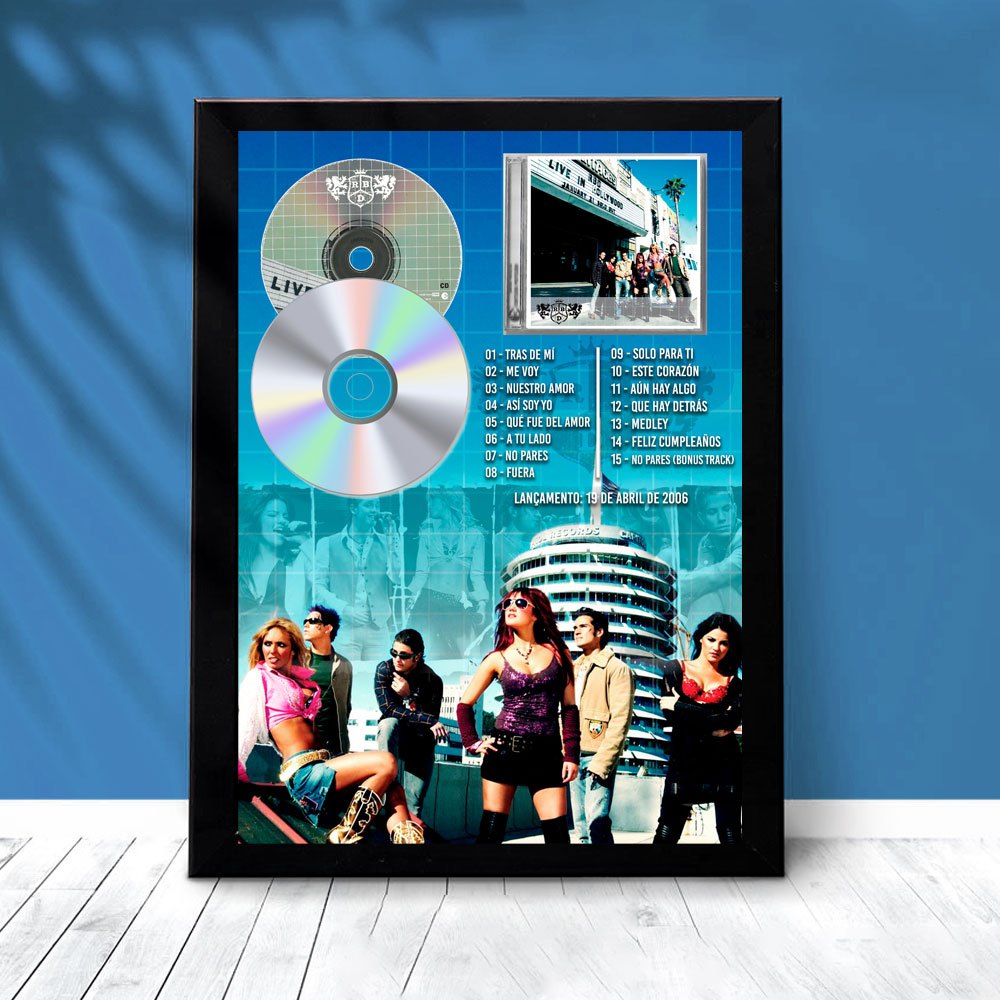 Quadro Decorativo RBD Lives com Cd Ilustrativo 30x42cm A3