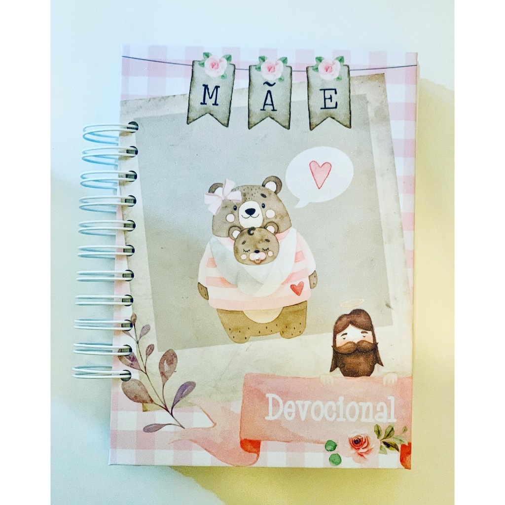 Planner Diário Devocional 365 dias - Ursinha - Presente personalizado amiga, mãe, adolescente, aniversário, namorada