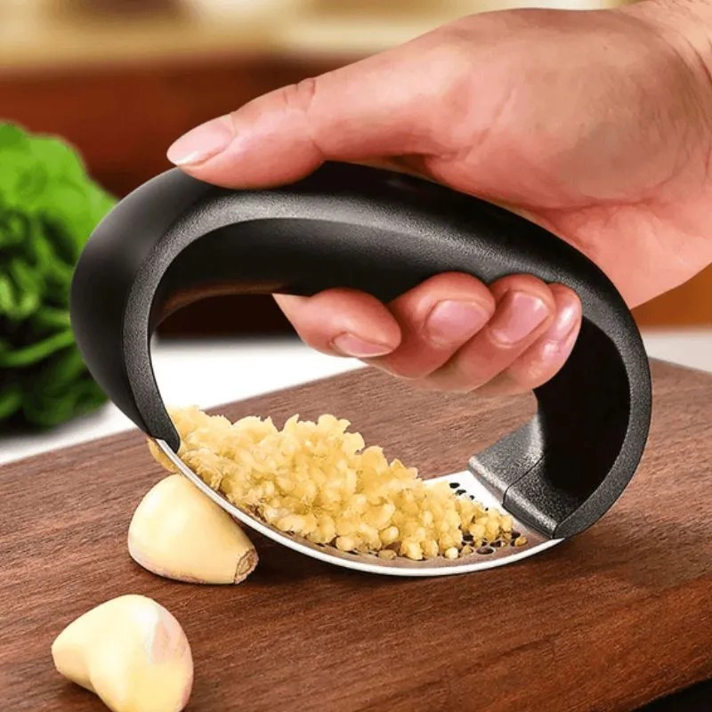 Amassador de Alho Manual Inox Triturador Espremedor de Alho Fácil de Limpar