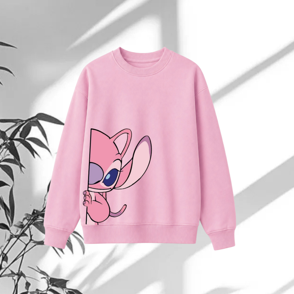 Moletom Infantil Meninas Algodão Flanelado Stitch Huntrix Meninas Poderosas Casaco Quentinho