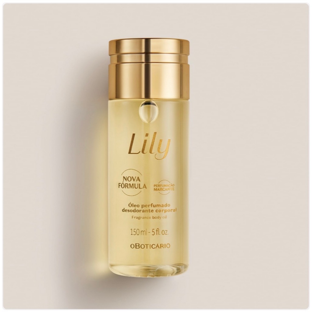 OLEO DESODORANTE DELICADO E AO MESMO TEMPO COM PERFUMAÇÃO MARCANTE .ALIADO A DELICIOSA FRAGRANCIA DE LILY.